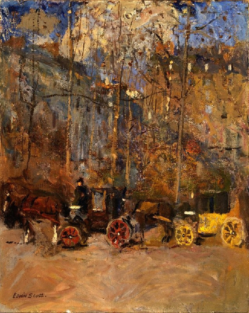 Cabs reproduction of painting by Frank Edwin Scott. ALL GICLEE PRINTS