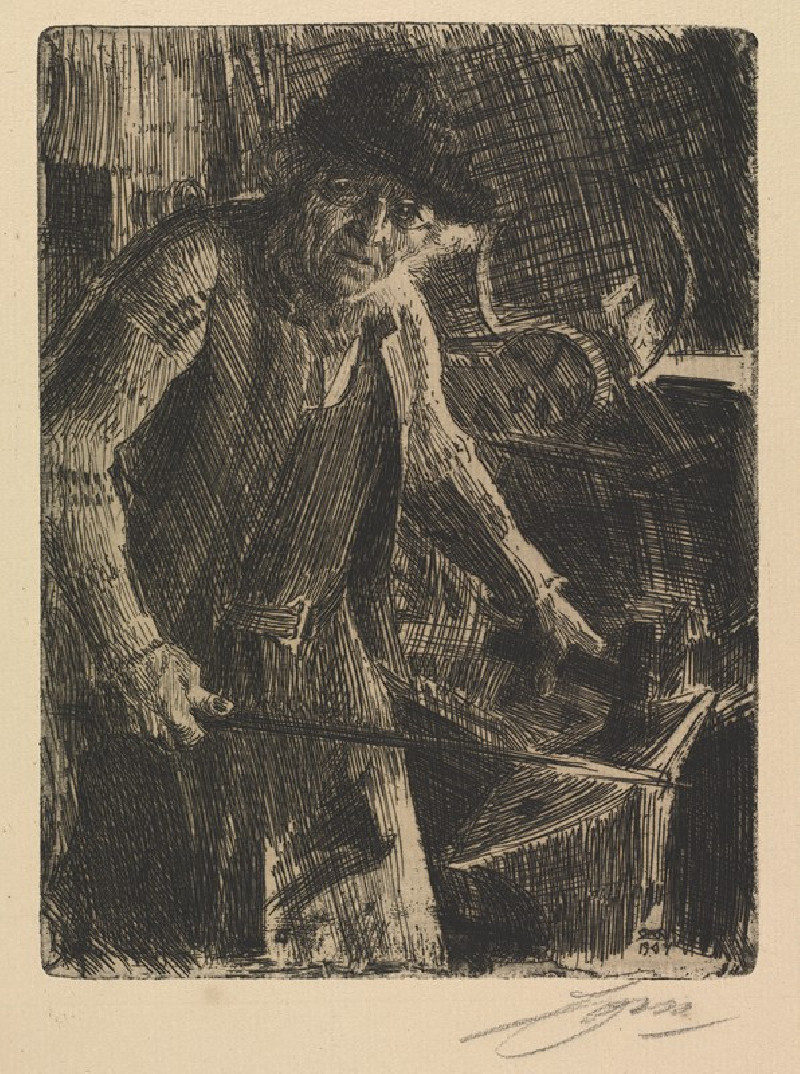 Anders Zorn reprodukcija The Master-smith (1907), VISOS REPRODUKCIJOS , paveikslai, reprodukcijos internetu