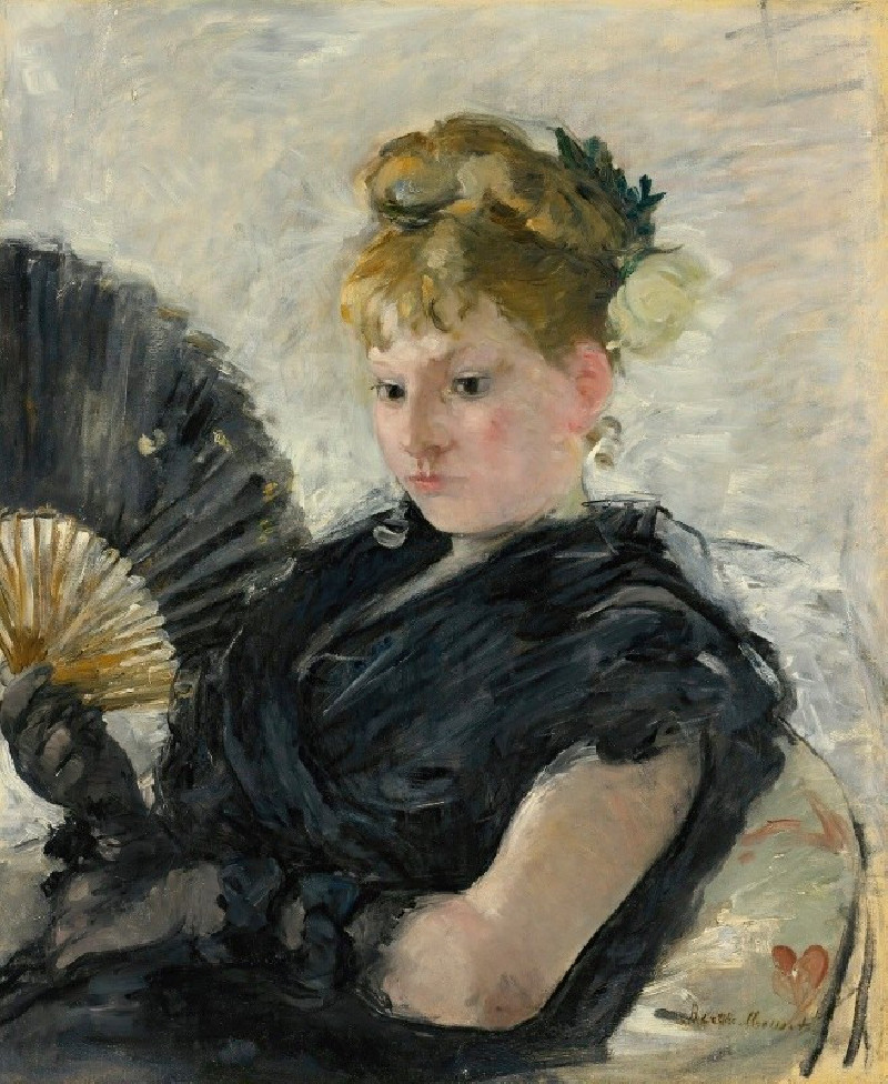 Femme À L’éventail (1876) reproduction of painting by Berthe Morisot. ALL GICLEE PRINTS