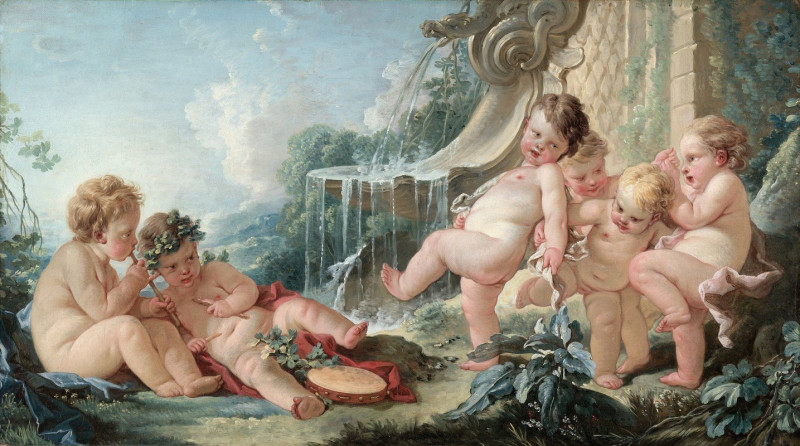 Music and Dance and Cupids in Conspiracy (1740s) reproduction of painting by Francois Boucher. ALL GICLEE PRINTS