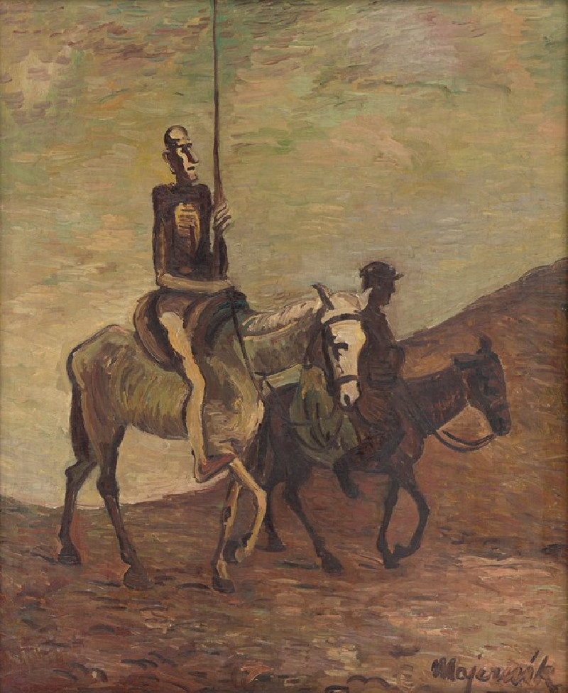 Don Quichotte and Sancho Panza (1940) reproduction of painting by Cyprián Majerník. ALL GICLEE PRINTS