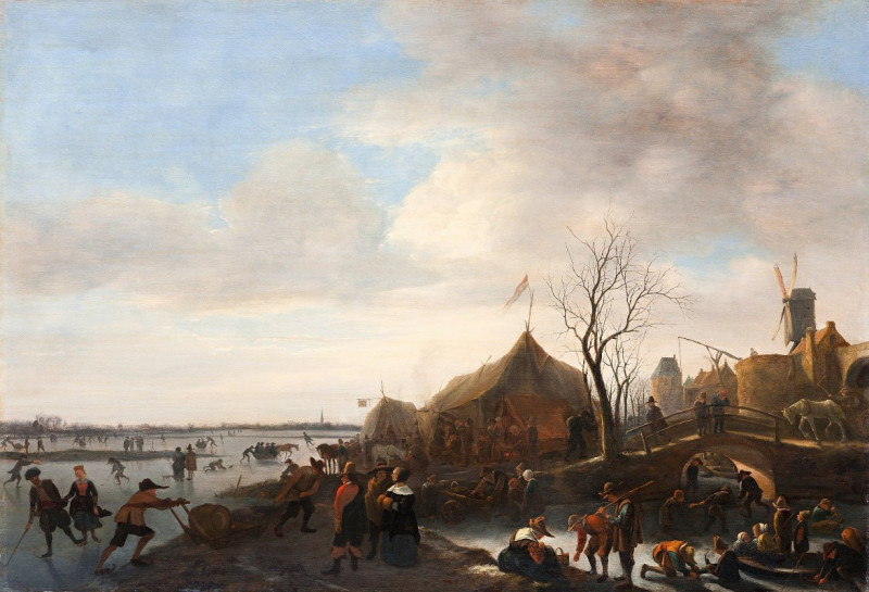 Winter scene reproduction of painting by Jan Steen. ALL GICLEE PRINTS