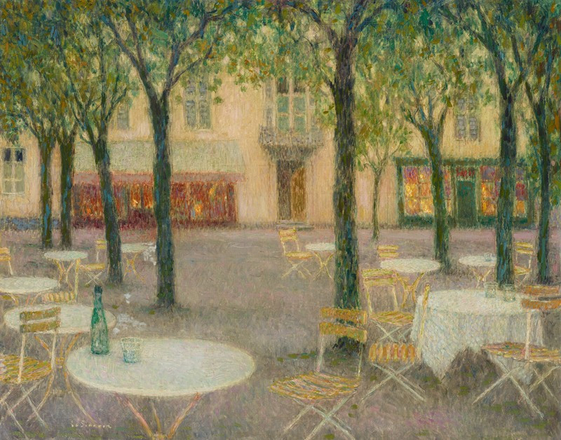 Henri Le Sidaner reprodukcija La Place des buveurs d’eau, Aix-les-Bains (1937), VISOS REPRODUKCIJOS , paveikslai, reprodukcij...