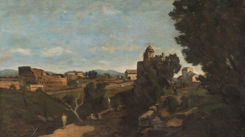 Le Colisée à Rome (1878) reproduction of painting by Henri-Joseph Harpignies. ALL GICLEE PRINTS