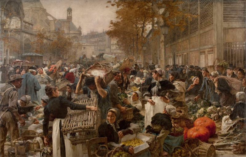 Les Halles (1895) reproduction of painting by Léon Augustin Lhermitte. ALL GICLEE PRINTS