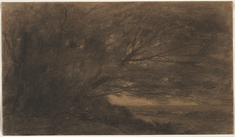 Landscape (The Large Tree) (c. 1865–70) reproduction of painting by Jean-Baptiste-Camille Corot. ALL GICLEE PRINTS