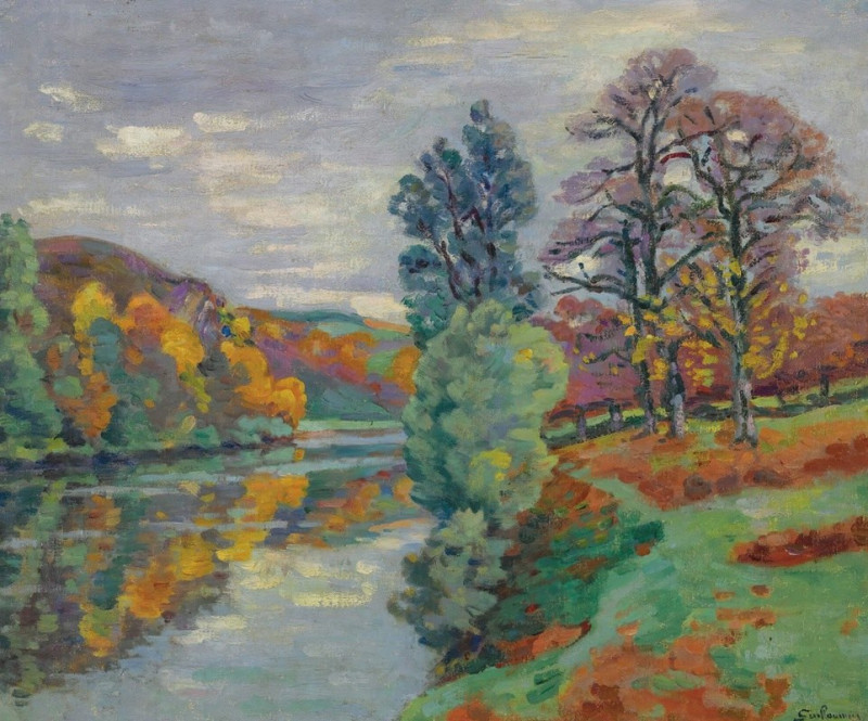 La Roche De L’echo, Crozant (1913) reproduction of painting by Armand Guillaumin. ALL GICLEE PRINTS