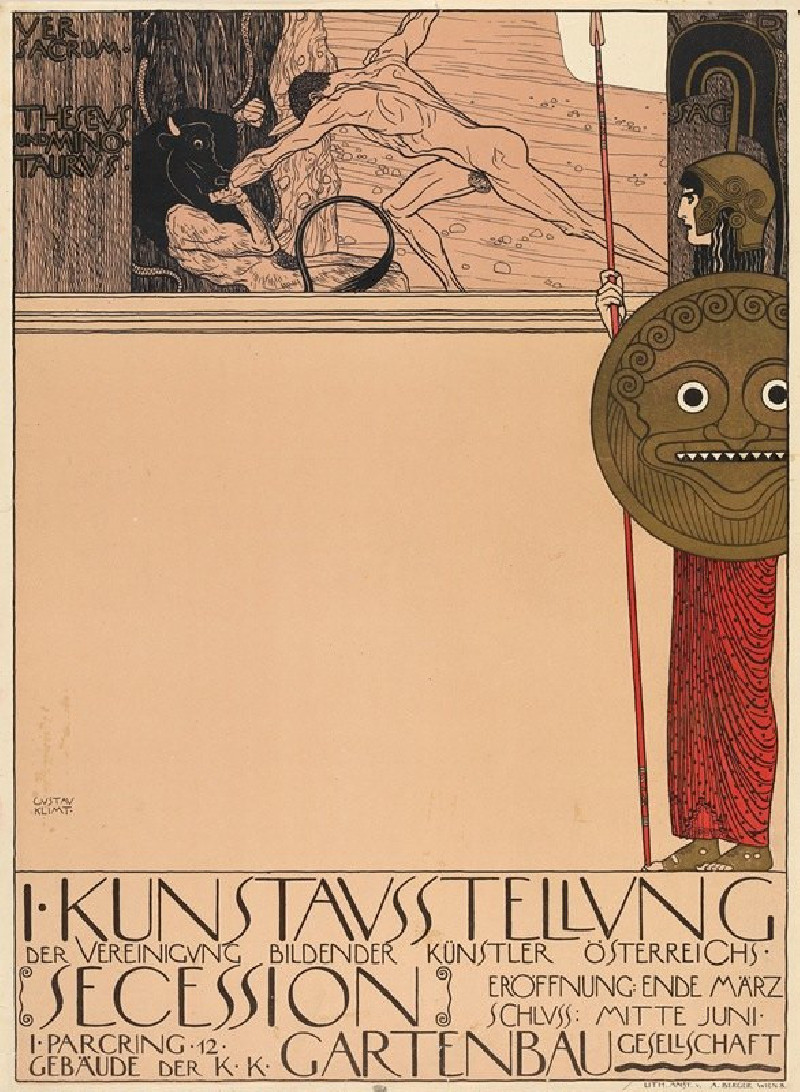 Plakat der 1. Ausstellung der Secession (1898) reproduction of painting by Gustav Klimt. ALL GICLEE PRINTS