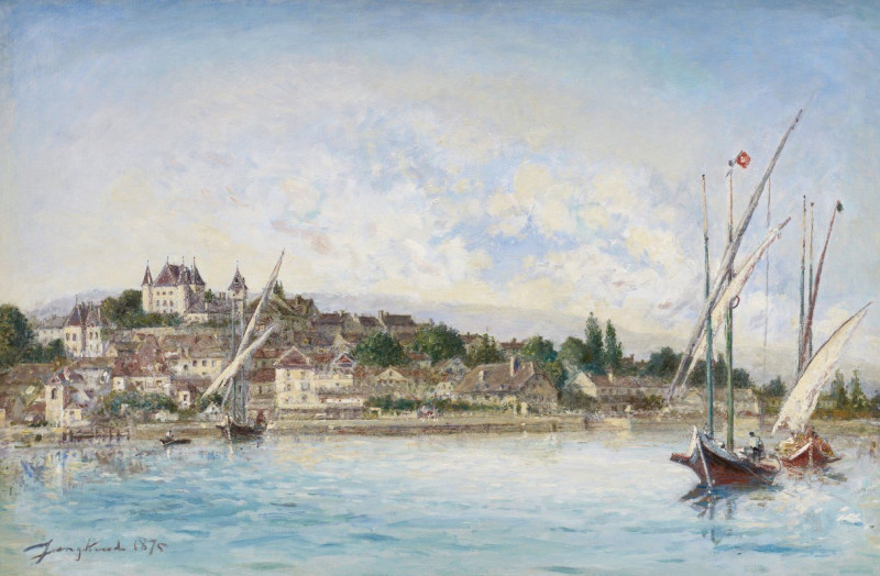 Johan Barthold Jongkind reprodukcija View of Lake Léman at Nyon (1875), VISOS REPRODUKCIJOS , paveikslai, reprodukcijos inter...