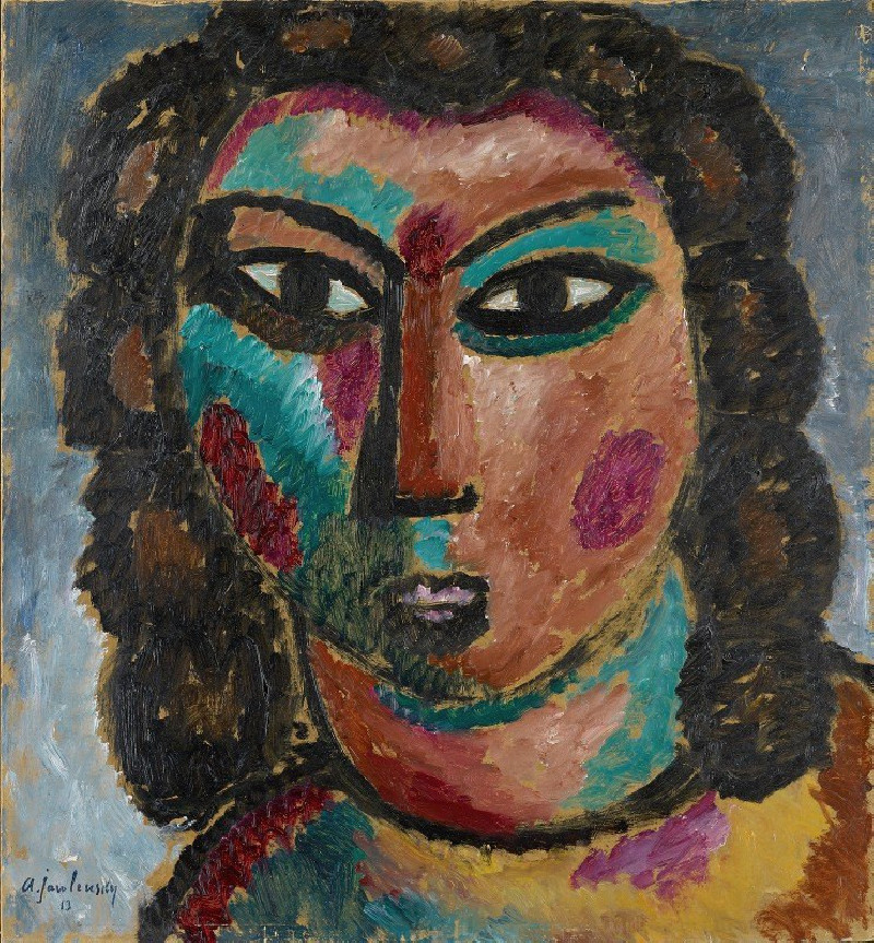 Brown Curls (1913) reproduction of painting by Alexej von Jawlensky. ALL GICLEE PRINTS