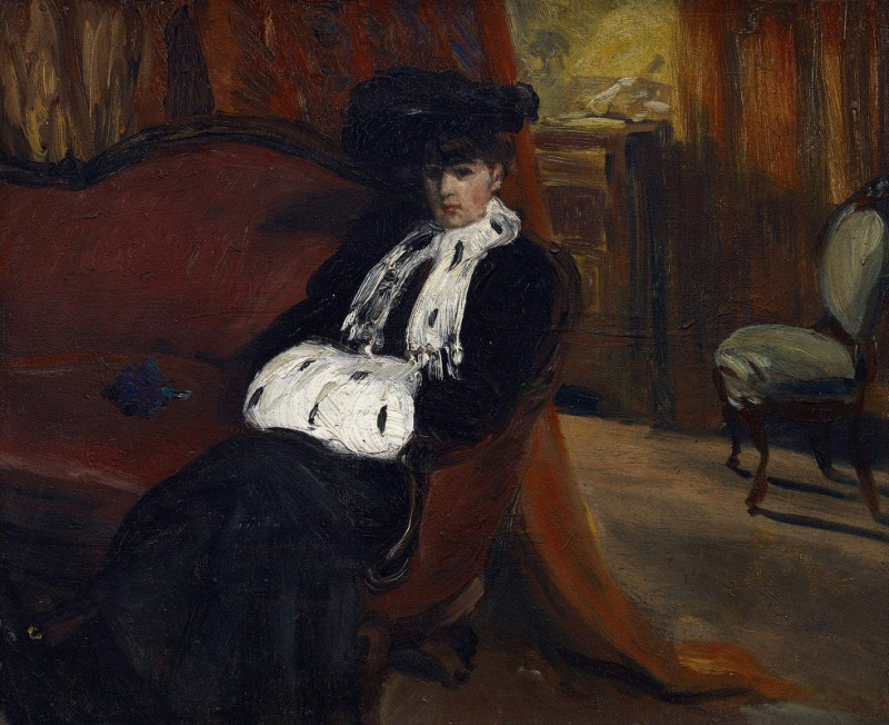 The Ermine Muff (1903) reproduction of painting by William James Glackens. ALL GICLEE PRINTS