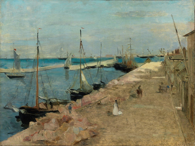 The Harbor at Cherbourg (1871) reproduction of painting by Berthe Morisot. ALL GICLEE PRINTS