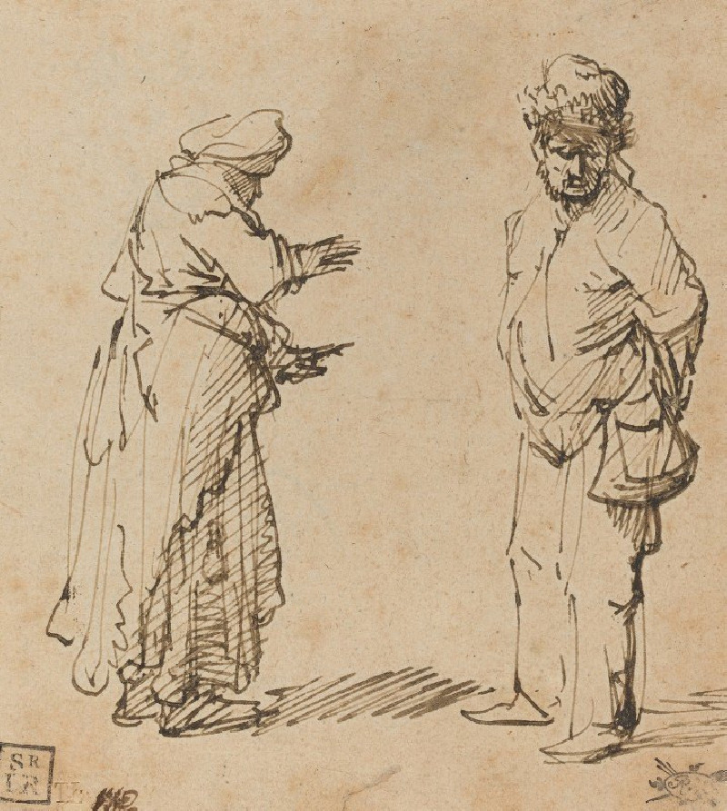 Beggar Man and Woman (c. 1630-1631) reproduction of painting by Rembrandt van Rijn. ALL GICLEE PRINTS