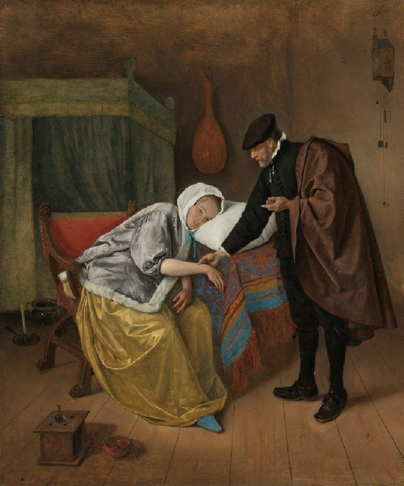 The Sick Woman (c. 1663 - c. 1666) reproduction of painting by Jan Steen. ALL GICLEE PRINTS