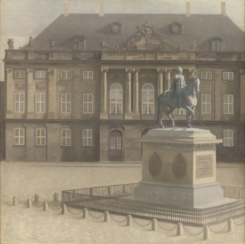 Vilhelm Hammershøi reprodukcija Amalienborg Square, Copenhagen (1896), VISOS REPRODUKCIJOS , paveikslai, reprodukcijos internetu