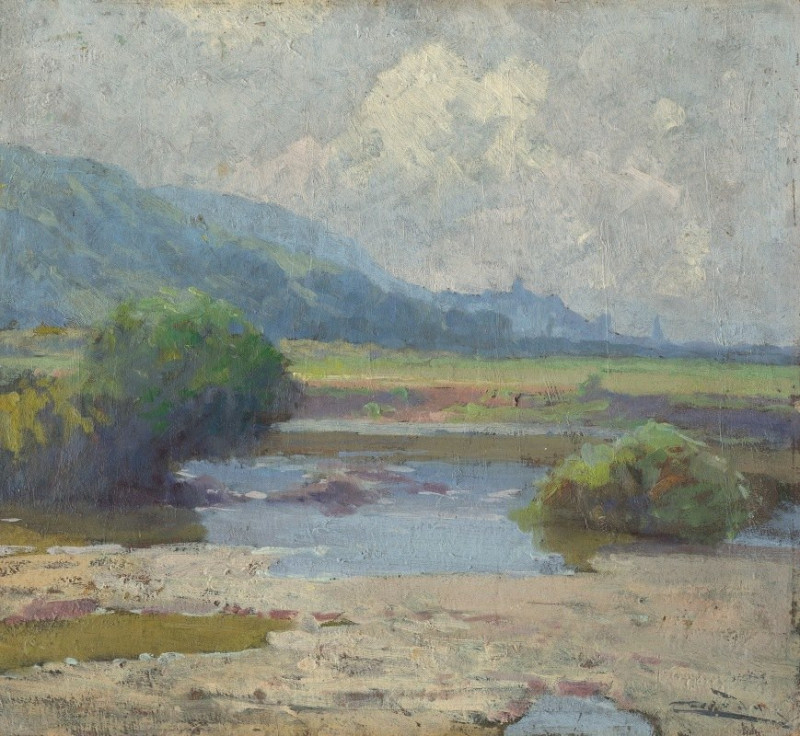 Summer Landscape from Košice (1920) reproduction of painting by Ľudovít Čordák. ALL GICLEE PRINTS