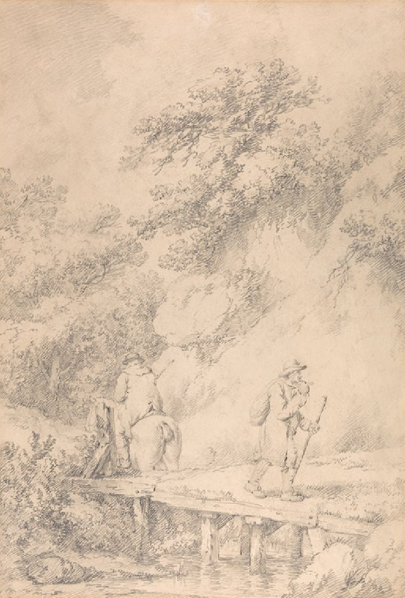 Two Men on a Country Road (1793) reproduction of painting by George Morland. ALL GICLEE PRINTS