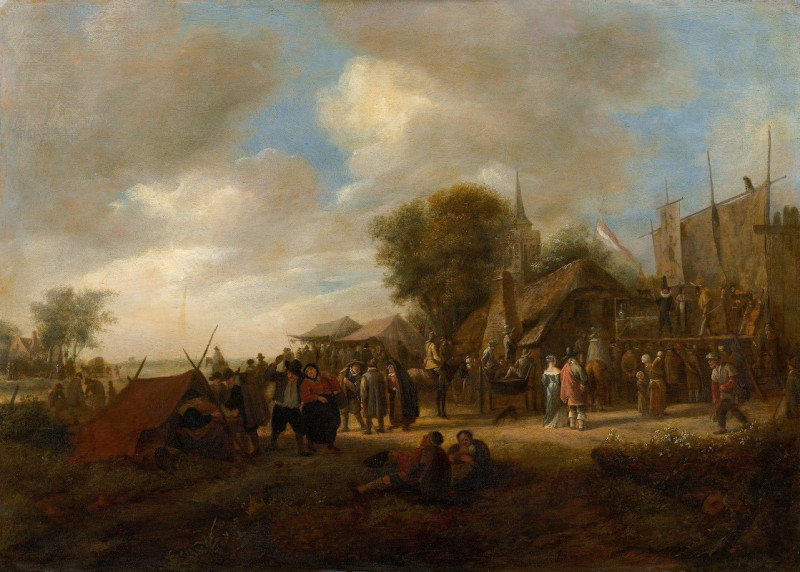 Village Fair (c. 1650 - 1651) reproduction of painting by Jan Steen. ALL GICLEE PRINTS