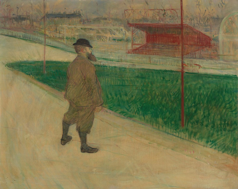 Tristan Bernard au Vélodrome Buffalo (1895) reproduction of painting by Henri de Toulouse-Lautrec. ALL GICLEE PRINTS