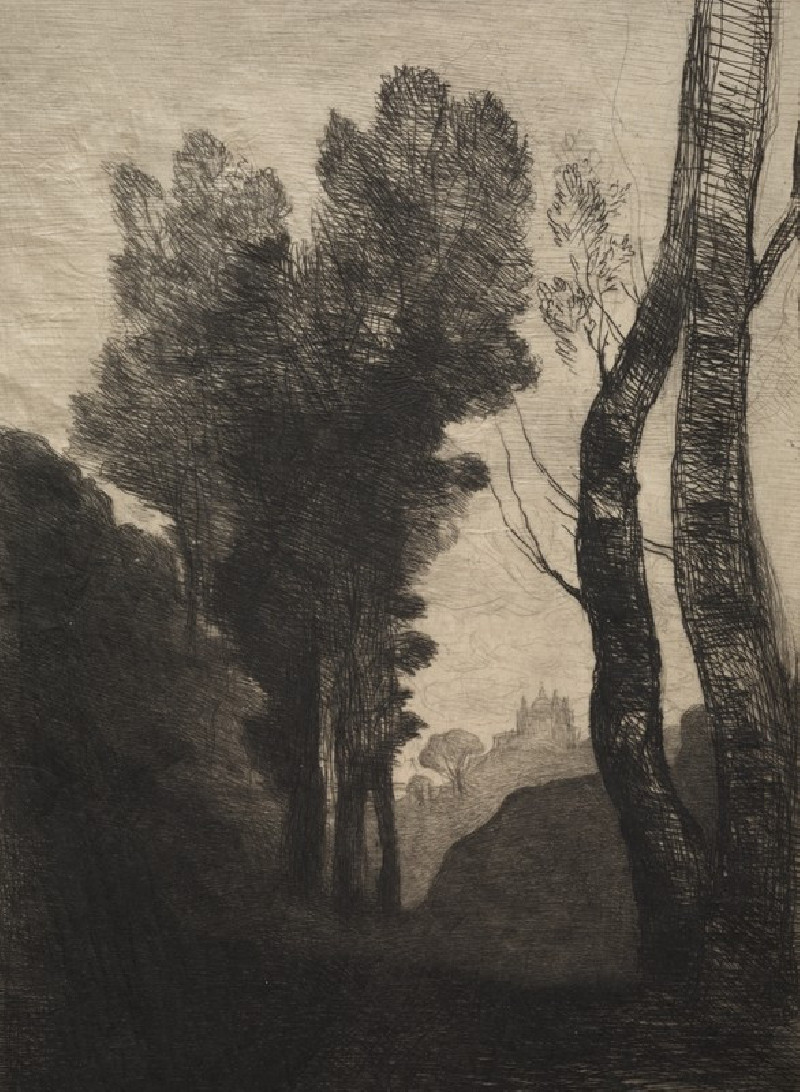 Jean-Baptiste-Camille Corot reprodukcija Environs of Rome (1866), VISOS REPRODUKCIJOS , paveikslai, reprodukcijos internetu