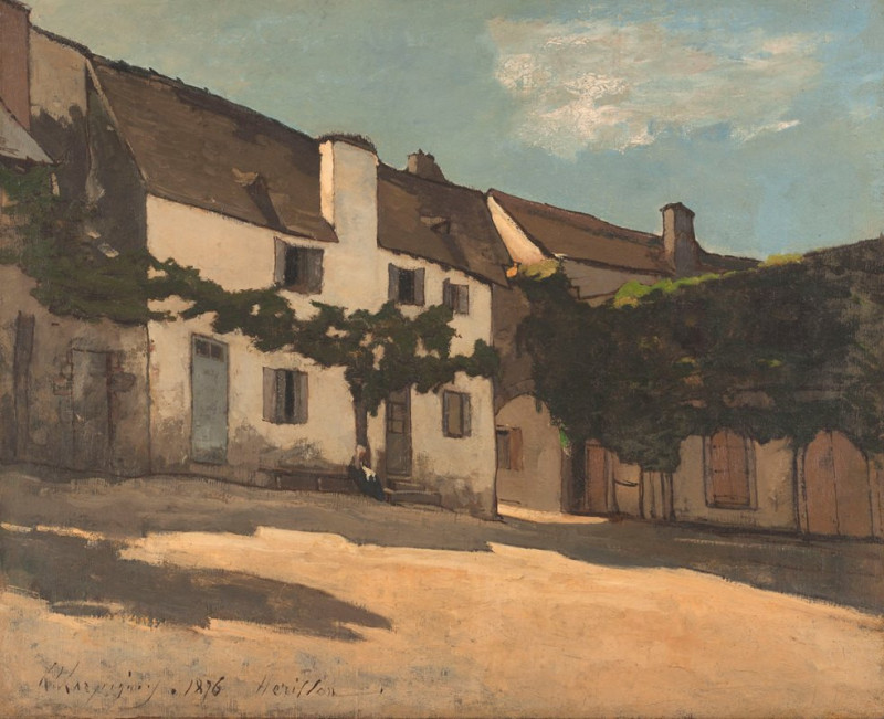 Maison à Hérisson (1876) reproduction of painting by Henri-Joseph Harpignies. ALL GICLEE PRINTS