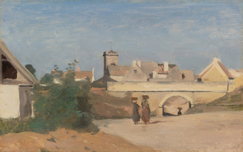 Jean-Baptiste-Camille Corot reprodukcija Un Faubourg De Ville, VISOS REPRODUKCIJOS , paveikslai, reprodukcijos internetu