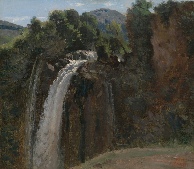 Waterfall at Terni (1826) reproduction of painting by Jean-Baptiste-Camille Corot. ALL GICLEE PRINTS