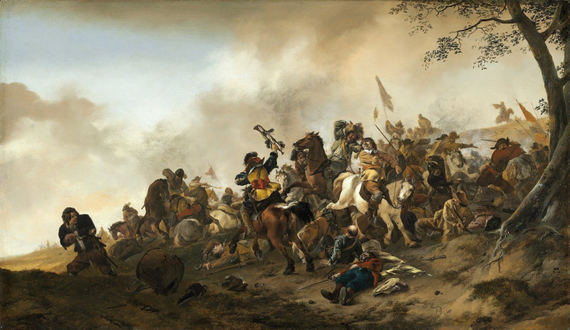 Philips Wouwerman reprodukcija Battle Scene (c. 1645-1646), VISOS REPRODUKCIJOS , paveikslai, reprodukcijos internetu