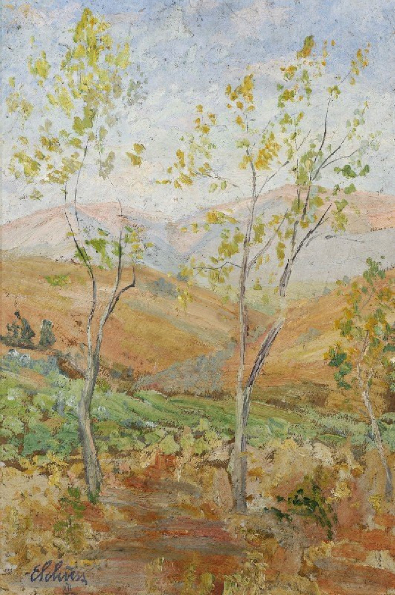 Montagnes en Corse (1912) reproduction of painting by Ernst Schiess. ALL GICLEE PRINTS