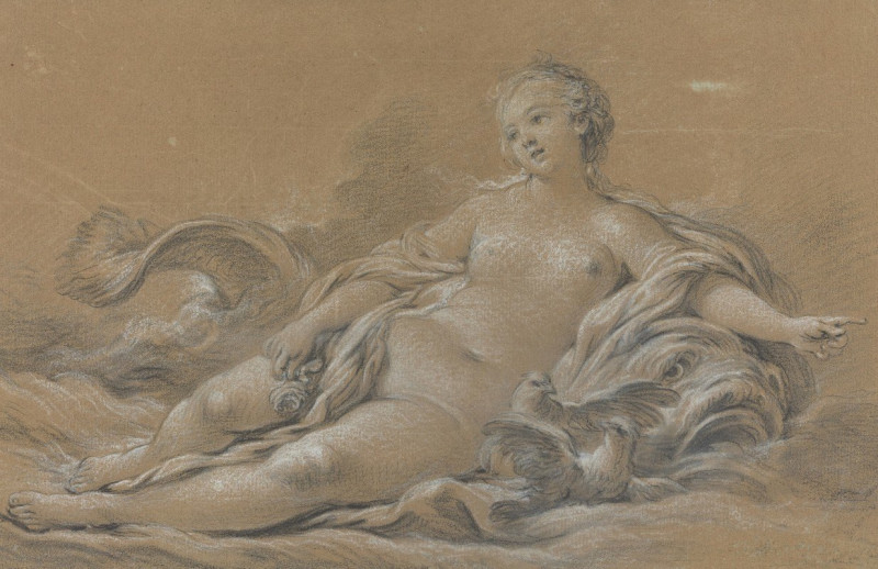 Venus Reclining on a Dolphin (c. 1745) reproduction of painting by Francois Boucher. ALL GICLEE PRINTS