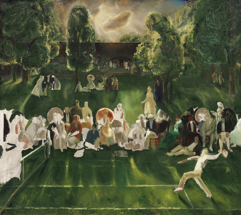 Tennis Tournament (1920) reproduction of painting by George Wesley Bellows. ALL GICLEE PRINTS