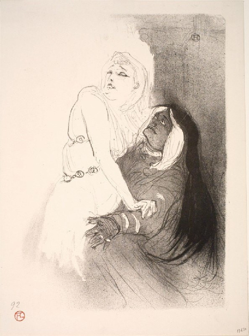 A la Renaissance, Sarah Bernhardt dans Phèdre (1892 - 1893) reproduction of painting by Henri de Toulouse-Lautrec. ALL GICLEE...