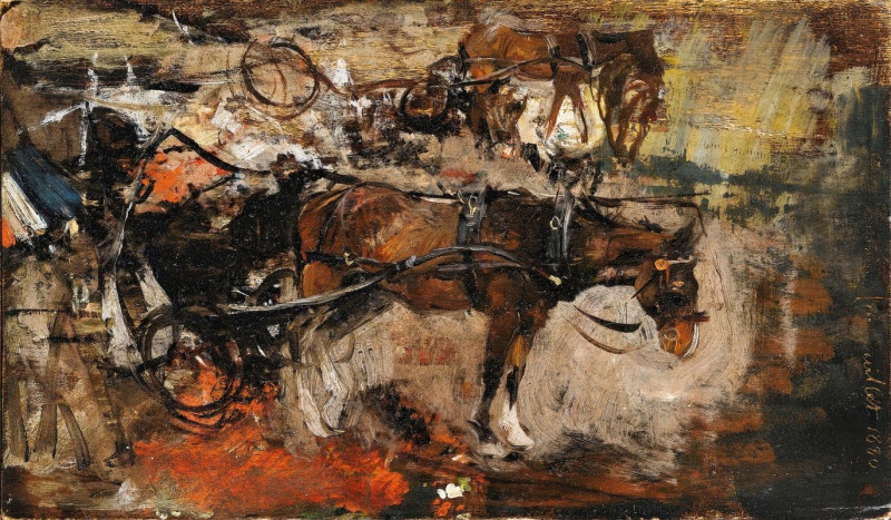 Carriage Horse, Avenue Trudaine, Paris, 14 July 1880 (1880) reproduction of painting by Giovanni Boldini. ALL GICLEE PRINTS