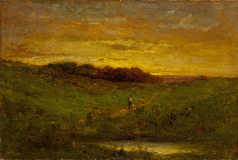 Sunset (1883) reproduction of painting by Edward Mitchell Bannister. ALL GICLEE PRINTS