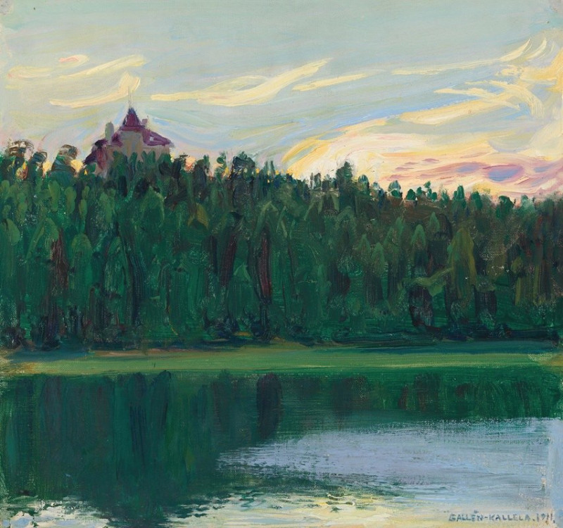 Lakeside Landscape (1911) reproduction of painting by Akseli Gallen-Kallela. ALL GICLEE PRINTS