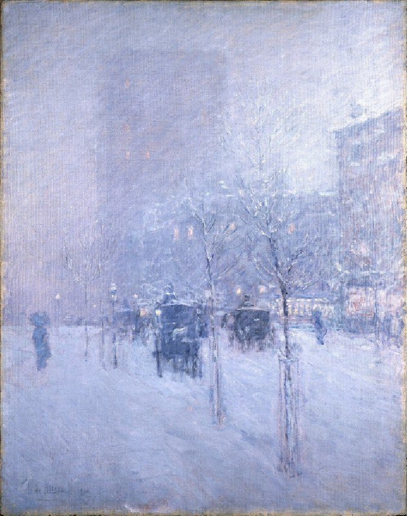 Late Afternoon, New York, Winter reproduction of painting by Childe Hassam. ALL GICLEE PRINTS