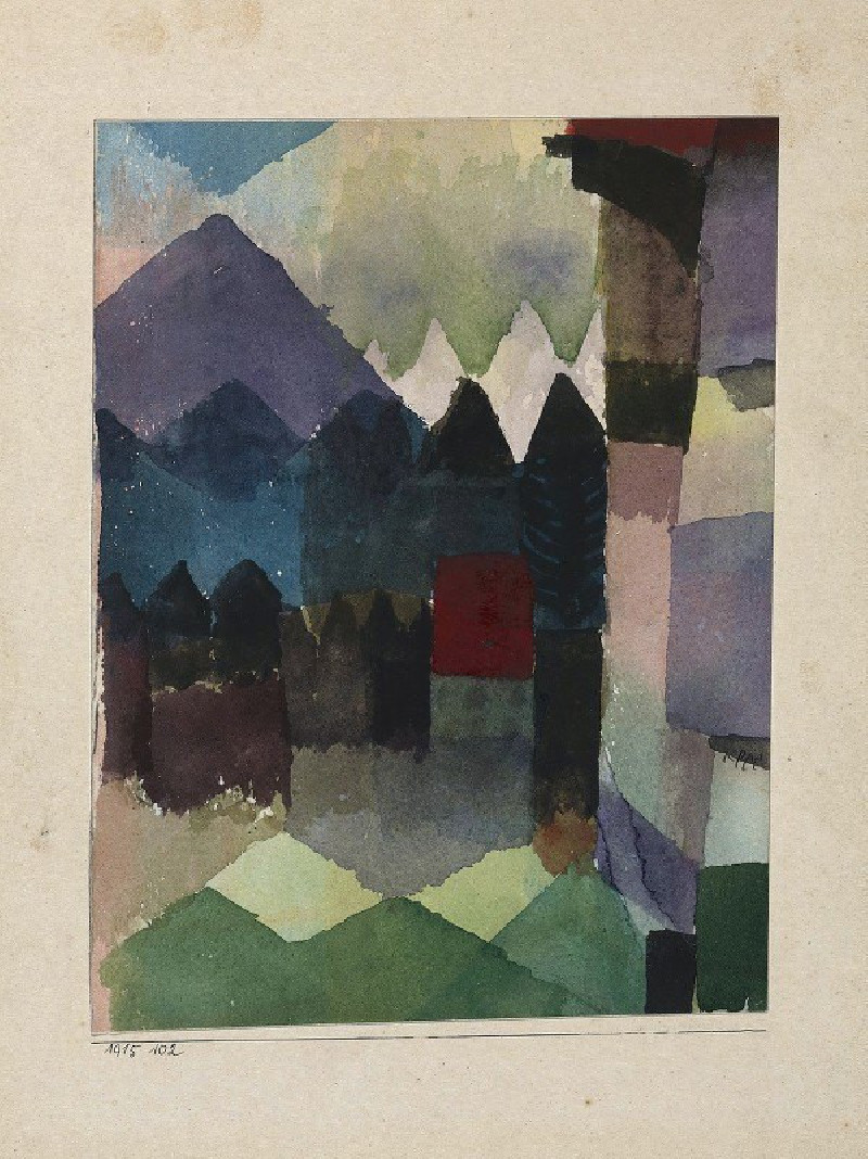 Föhn im Marc’schen Garten (1915) reproduction of painting by Paul Klee. ALL GICLEE PRINTS