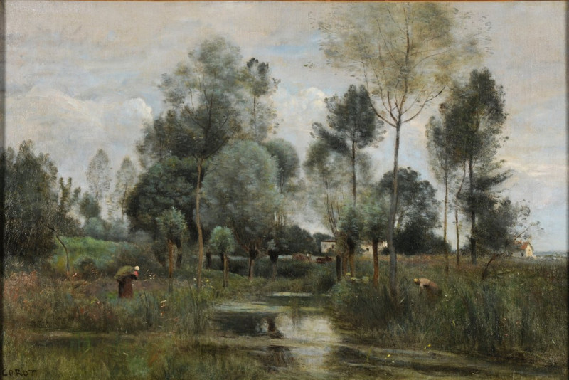 Printemps. La Saulaie reproduction of painting by Jean-Baptiste-Camille Corot. ALL GICLEE PRINTS