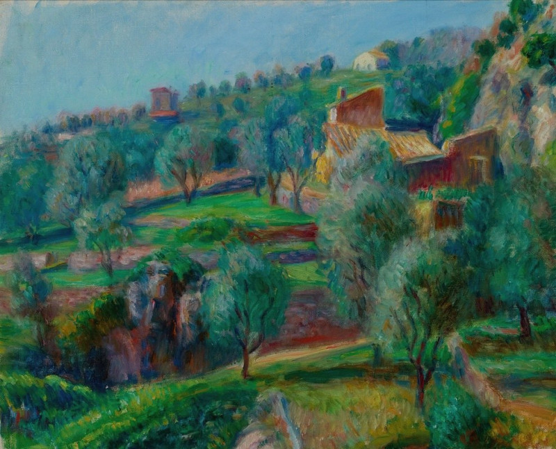 Terraces, South Of France reproduction of painting by William James Glackens. ALL GICLEE PRINTS