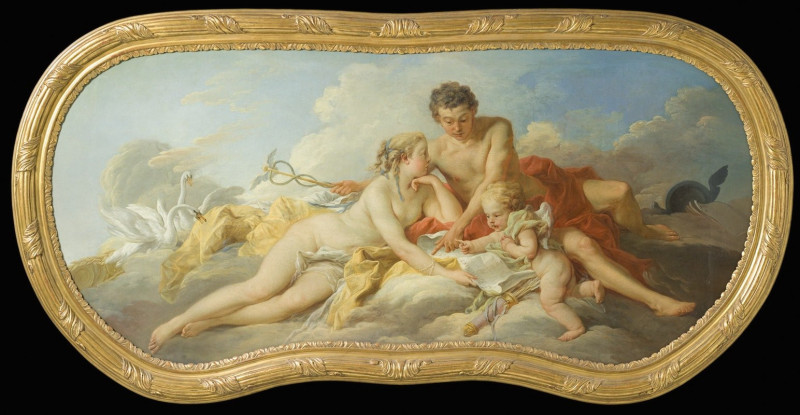 Francois Boucher reprodukcija Venus and Mercury Instructing Cupid (1738), VISOS REPRODUKCIJOS , paveikslai, reprodukcijos int...