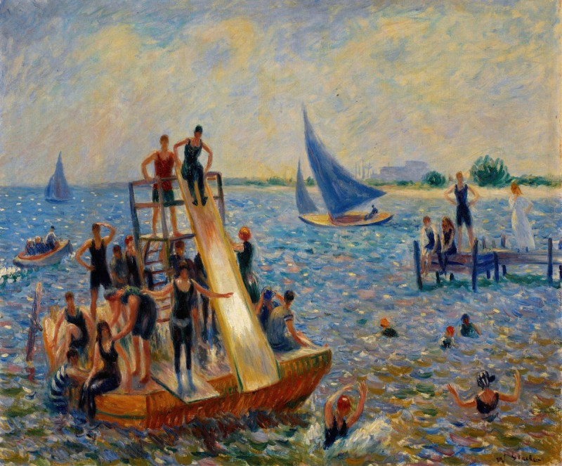 William James Glackens reprodukcija The Raft (1915), VISOS REPRODUKCIJOS , paveikslai, reprodukcijos internetu