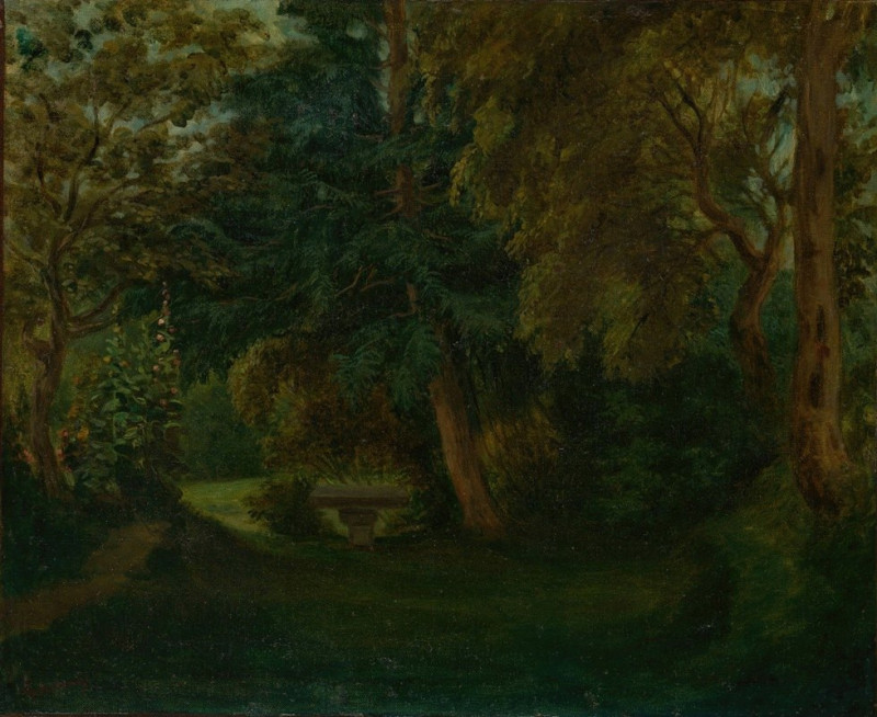 George Sand’s Garden at Nohant (ca. 1842–43) reproduction of painting by Eugène Delacroix. ALL GICLEE PRINTS