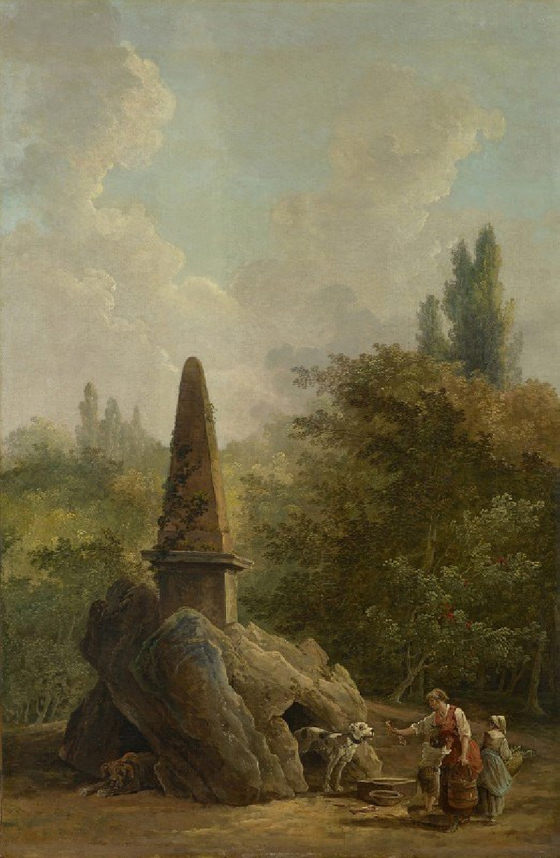 Garden Monument reproduction of painting by Hubert Robert. ALL GICLEE PRINTS