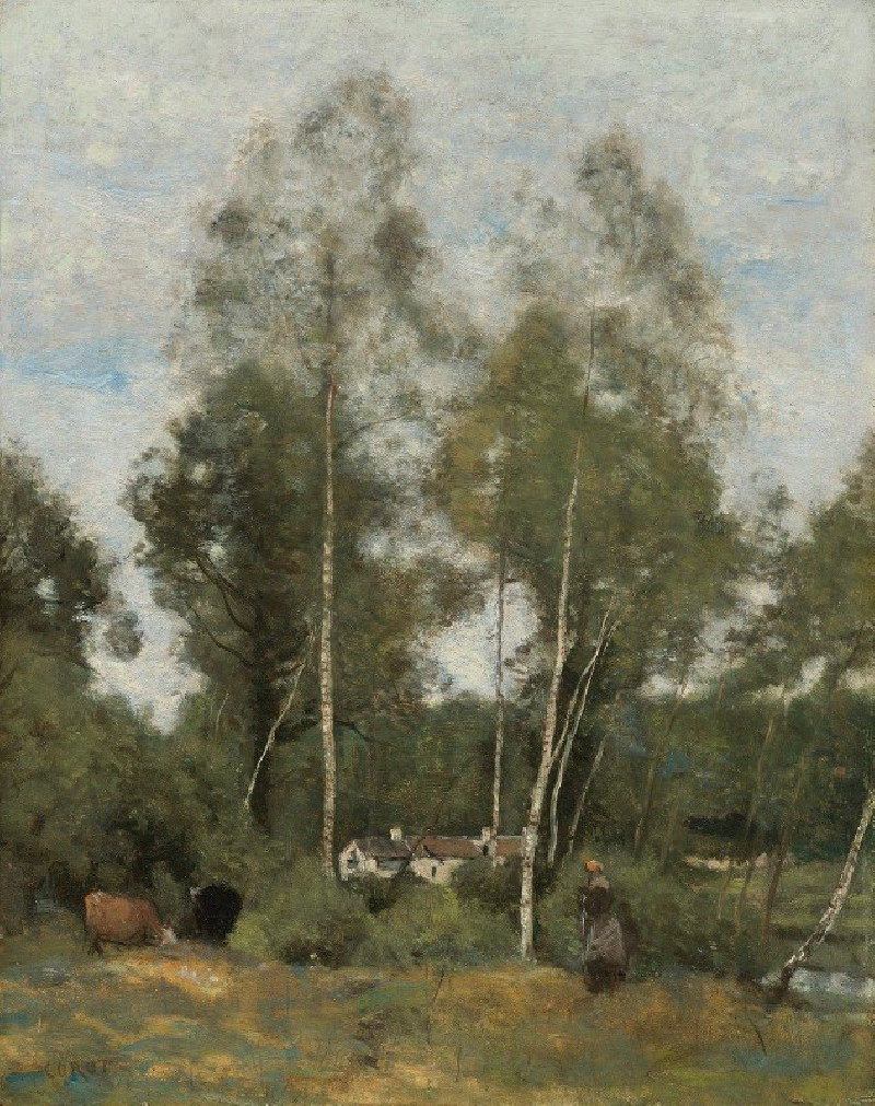 Clairière Du Bois Pierre, Aux Evaux, Prés Château-Thierry reproduction of painting by Jean-Baptiste-Camille Corot. ALL GICLEE...