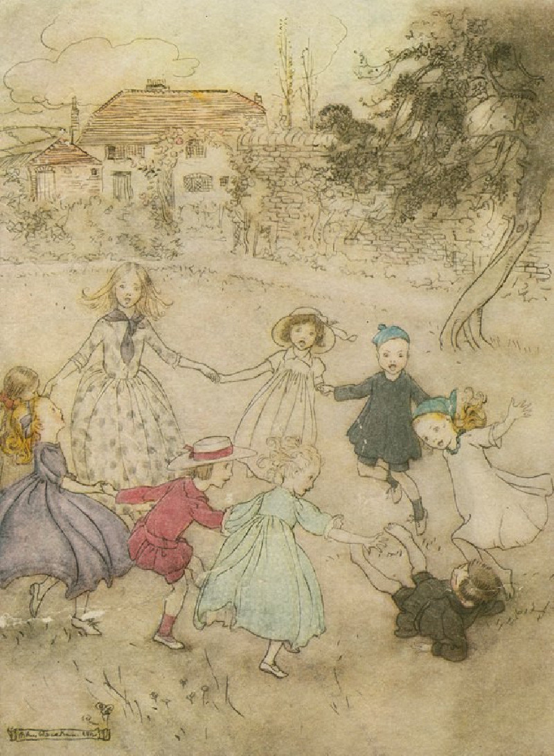 Ring a ring o’ roses. (1912) reproduction of painting by Arthur Rackham. ALL GICLEE PRINTS