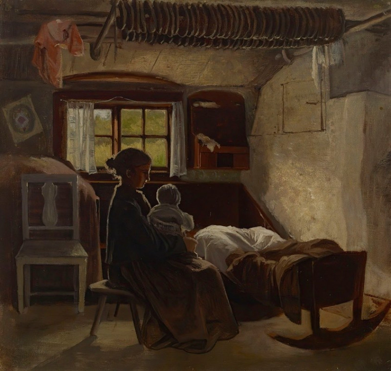 Interior view of a Uusimaa living room (1870 - 1873) reproduction of painting by Albert Edelfelt. ALL GICLEE PRINTS