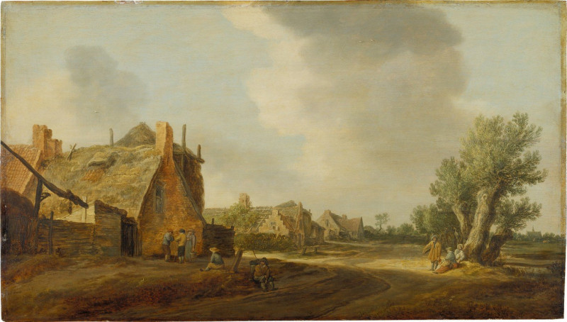 Village Street (1628) reproduction of painting by Jan van Goyen. ALL GICLEE PRINTS