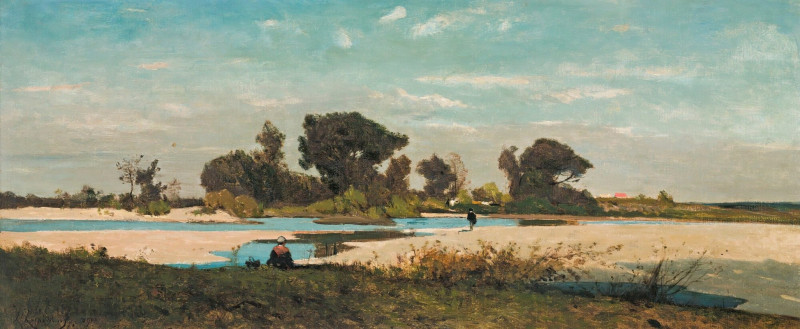 Paysage (1901) reproduction of painting by Henri-Joseph Harpignies. ALL GICLEE PRINTS