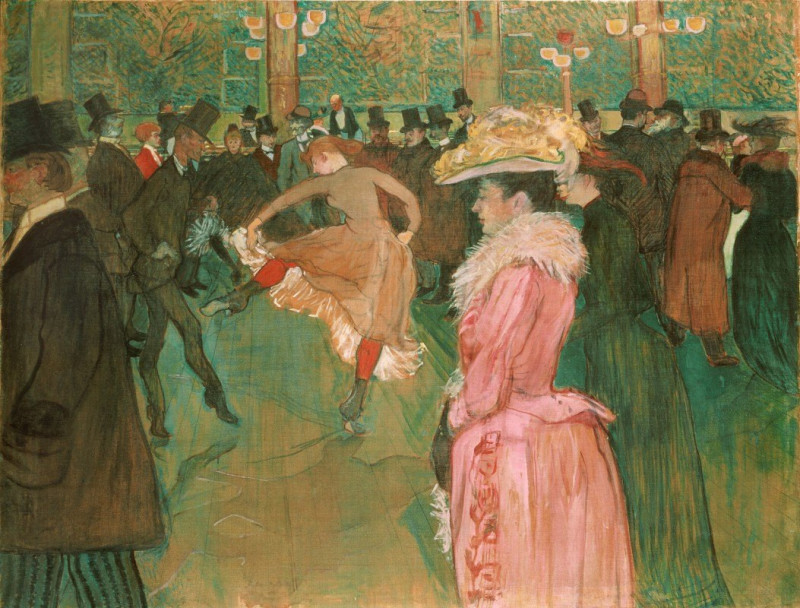 Henri de Toulouse-Lautrec reprodukcija At the Moulin Rouge- The Dance, VISOS REPRODUKCIJOS , paveikslai, reprodukcijos internetu