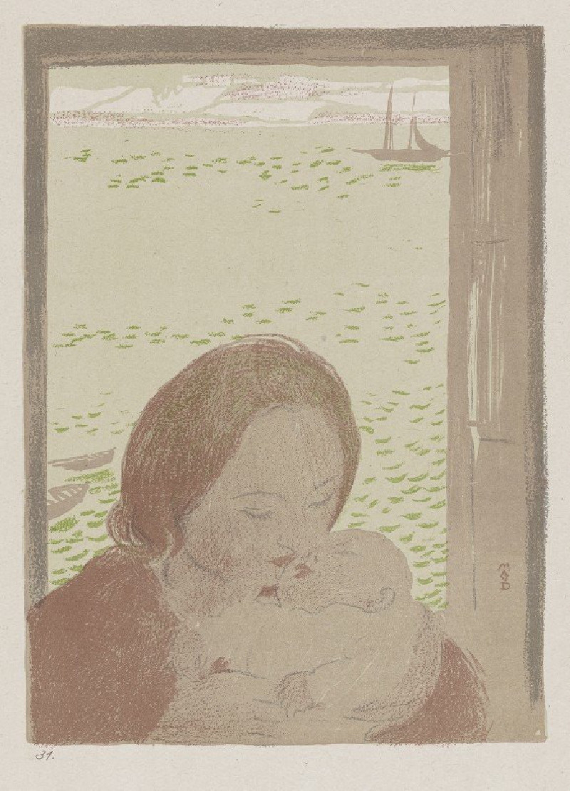 Maternité devant la mer, ou Maternité au Pouldu (1900) reproduction of painting by Maurice Denis. ALL GICLEE PRINTS